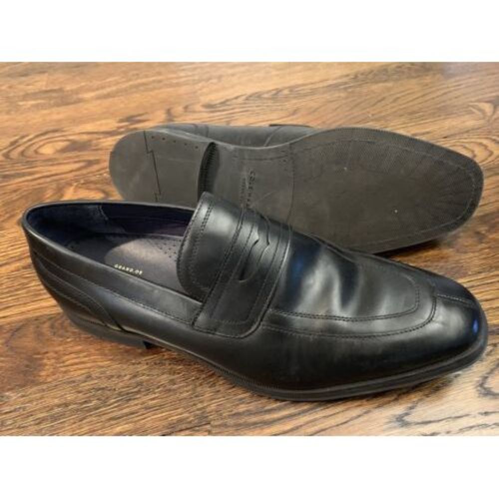 Cole Haan Black Leather Penny Loafers